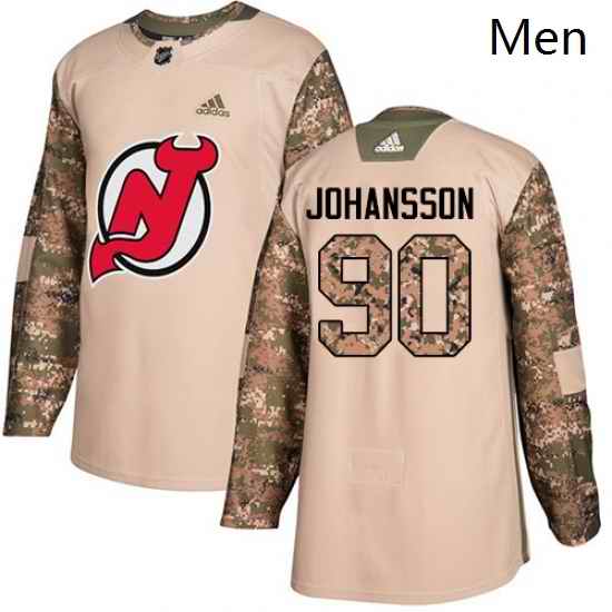 Mens Adidas New Jersey Devils 90 Marcus Johansson Authentic Camo Veterans Day Practice NHL Jersey